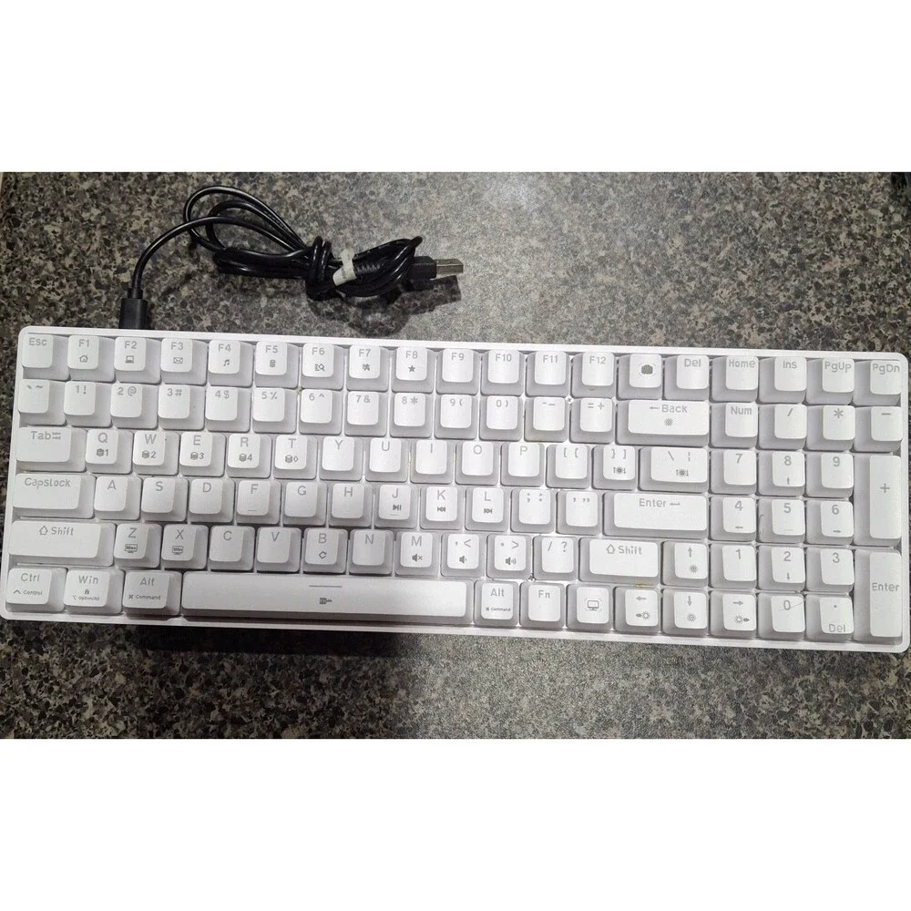 TAKB T98SE Mechanical Keyboard Wired White QWERTY Enhanced Function Keys.
